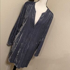 Anthropologie Blue Crushed Velvet Dress. Excellent condition . Medium